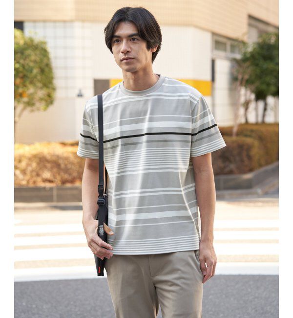 ikka「【MonoMax &times; 小泉孝太郎】冷感DRYポンチボーダーTシャツ「小泉孝太郎さん着用モデル」」|Tシャツ・カットソー|