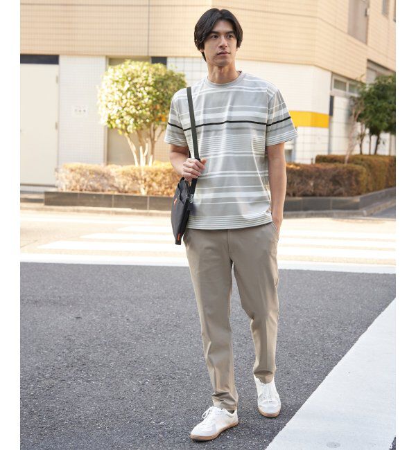 ikka「【MonoMax &times; 小泉孝太郎】冷感DRYポンチボーダーTシャツ「小泉孝太郎さん着用モデル」」|Tシャツ・カットソー|