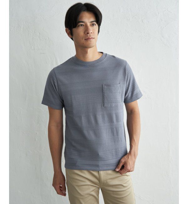 IKKA LOUNGE「冷感リップルボーダーT」|Tシャツ・カットソー|