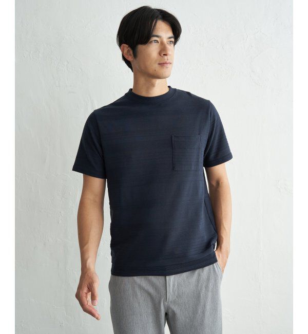 IKKA LOUNGE「冷感リップルボーダーT」|Tシャツ・カットソー|