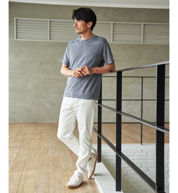 IKKA LOUNGE「冷感リップルボーダーT」|Tシャツ・カットソー|
