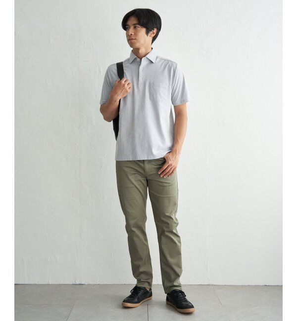 IKKA LOUNGE「【吸水速乾／イージーケア】アーバンドライ冷感コードレーンポロシャツ」|Tシャツ・カットソー|
