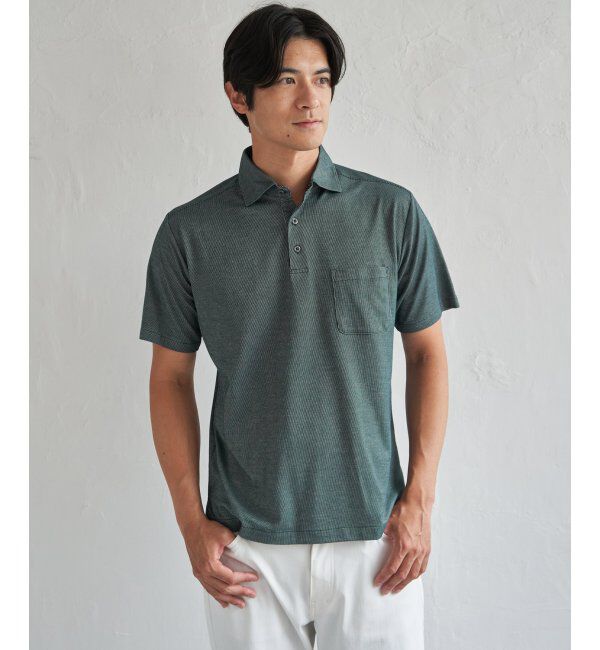 IKKA LOUNGE「【吸水速乾／イージーケア】アーバンドライ冷感コードレーンポロシャツ」|Tシャツ・カットソー|