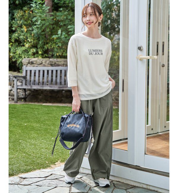 ikka「【雑誌InRed5月号掲載】シア－ロゴプリント 7分袖プルオーバーセット【2点セット】」|Tシャツ・カットソー|