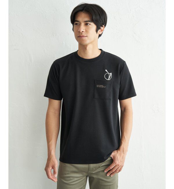 ikka「冷感ポンチメガネ刺繍ポケT」|Tシャツ・カットソー|