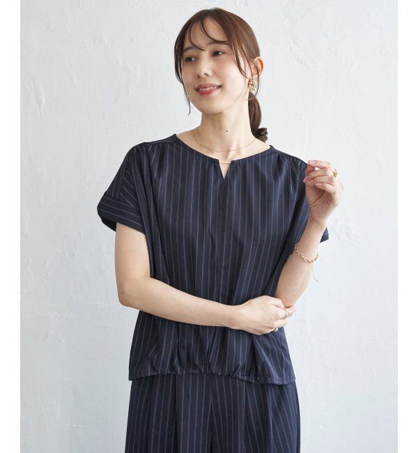 IKKA LOUNGE「【セットアップ対応】GOKU楽冷感半袖プルオーバー」|Tシャツ・カットソー|ネイビーブルー