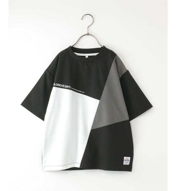 ikka kids「【接触冷感/吸水速乾】斜め切り替えTシャツ（120~160cm）」|Tシャツ・カットソー|