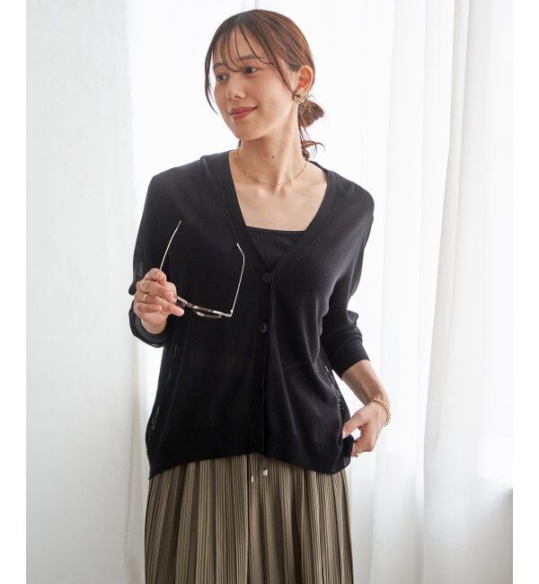 ikka「【接触冷感】シア－ニットカーディガン」|その他|