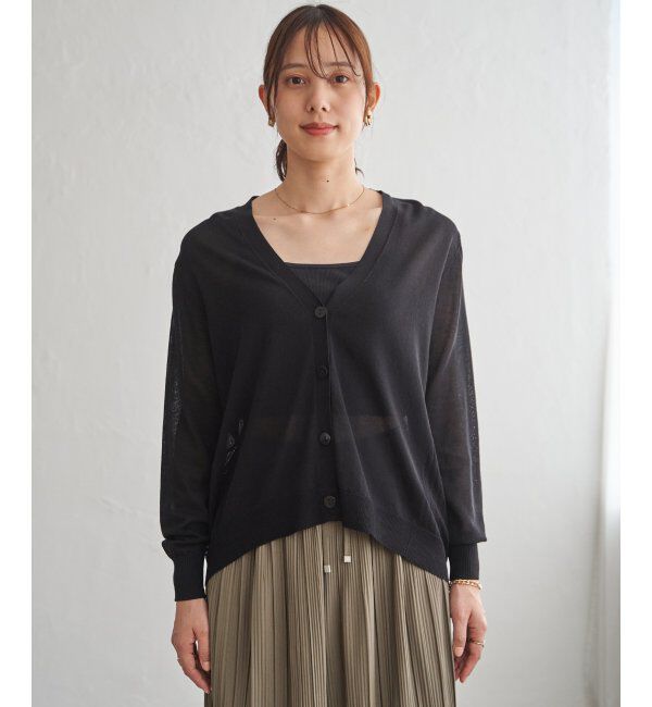 ikka「【接触冷感】シア－ニットカーディガン」|その他|