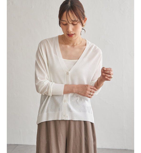 ikka「【接触冷感】シア－ニットカーディガン」|その他|