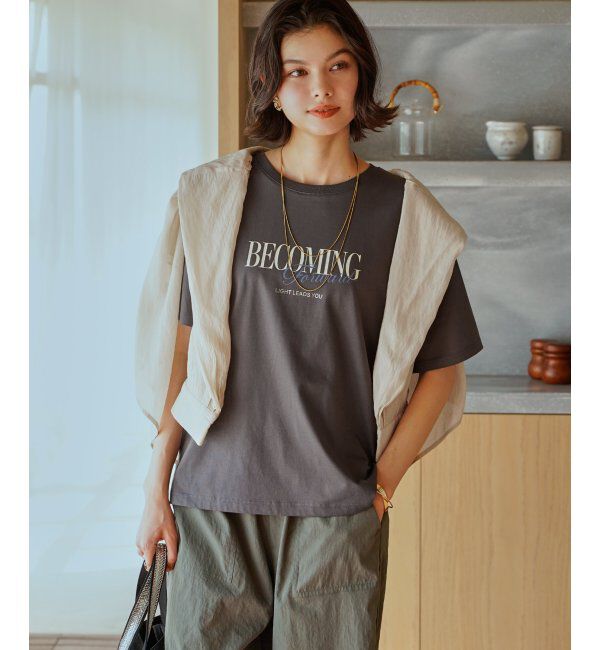 ikka「【接触冷感】ロゴフォトプリントTシャツ」|Tシャツ・カットソー|