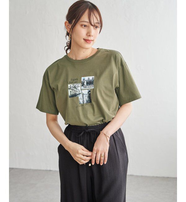 ikka「【接触冷感】ロゴフォトプリントTシャツ」|Tシャツ・カットソー|