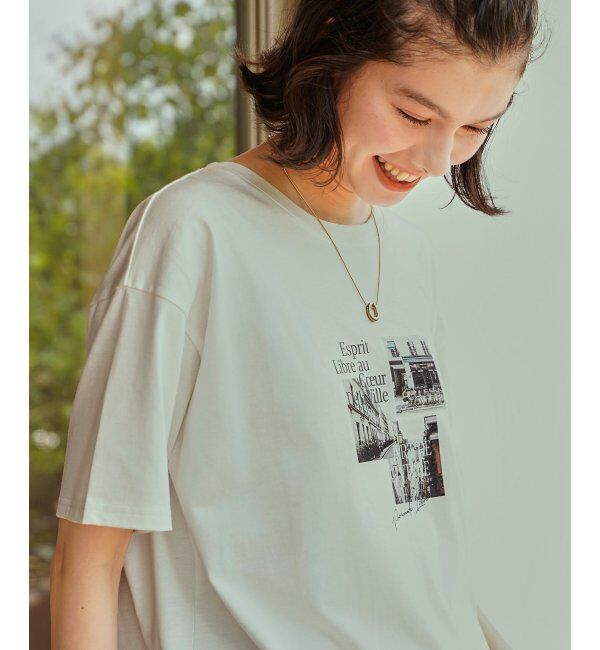 ikka「【接触冷感】ロゴフォトプリントTシャツ」|Tシャツ・カットソー|