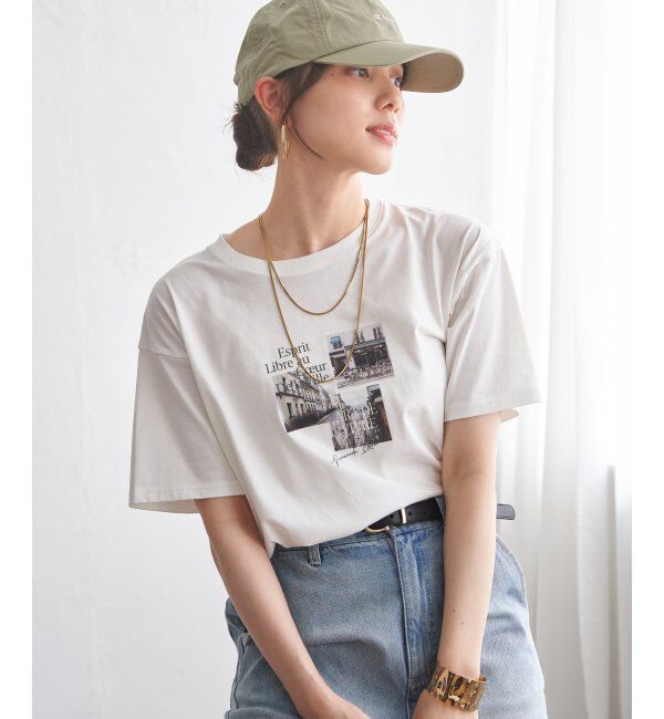 ikka「【接触冷感】ロゴフォトプリントTシャツ」|Tシャツ・カットソー|