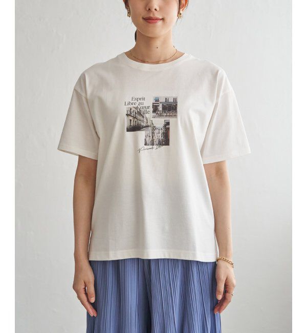 ikka「【接触冷感】ロゴフォトプリントTシャツ」|Tシャツ・カットソー|