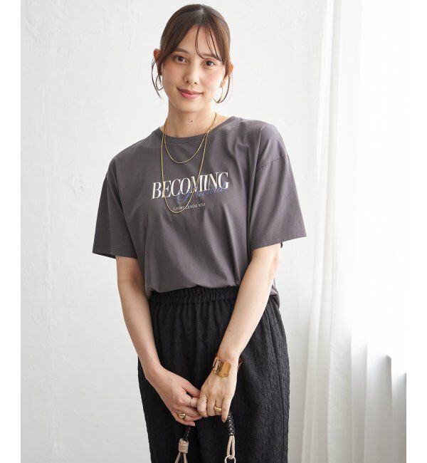 ikka「【接触冷感】ロゴフォトプリントTシャツ」|Tシャツ・カットソー|