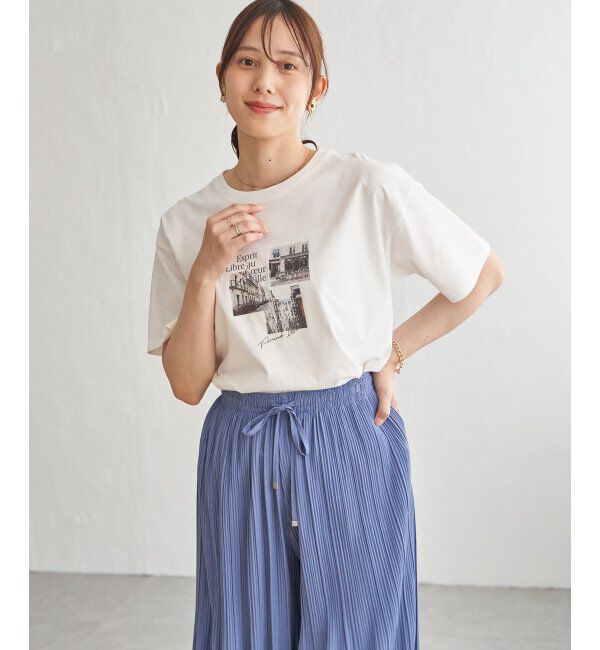 ikka「【接触冷感】ロゴフォトプリントTシャツ」|Tシャツ・カットソー|