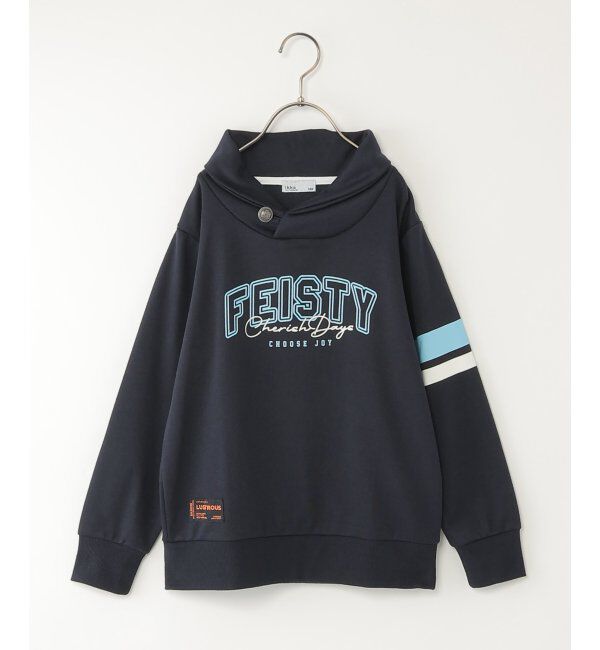 ikka kids「コンチョショール襟ロゴトレーナー（120~160cm）」|Tシャツ・カットソー|ダークネイビー