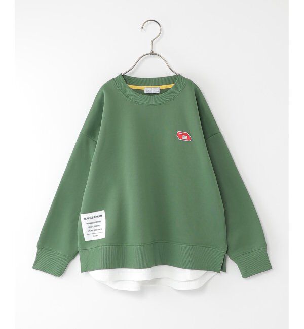 ikka kids「裏起毛レイヤードワッペントレーナー（120~160cm）」|Tシャツ・カットソー|