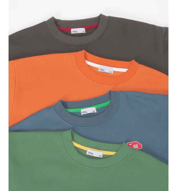 ikka kids「裏起毛レイヤードワッペントレーナー（120~160cm）」|Tシャツ・カットソー|