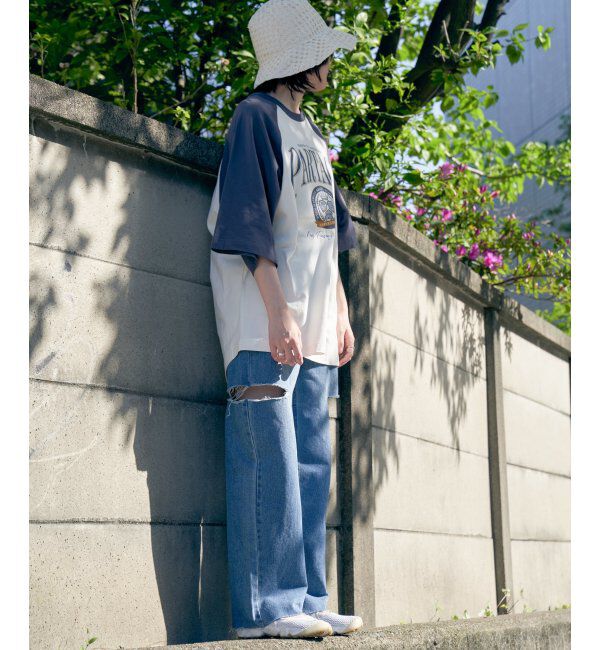VENCE share style「カレッジ配色ラグランT」|Tシャツ・カットソー|