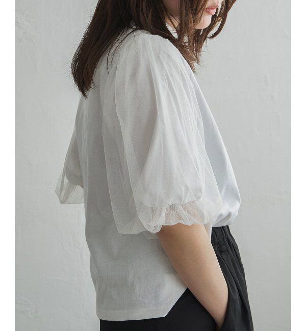 VENCE share style「チュールスリーブTシャツ」|Tシャツ・カットソー|
