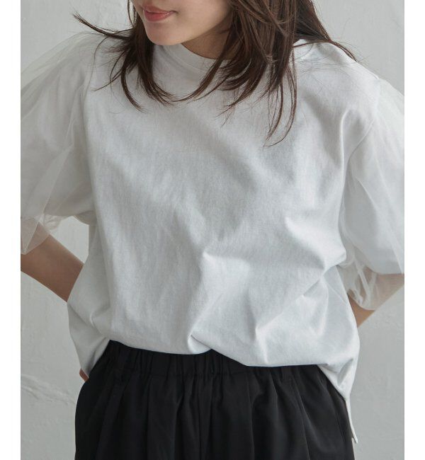 VENCE share style「チュールスリーブTシャツ」|Tシャツ・カットソー|