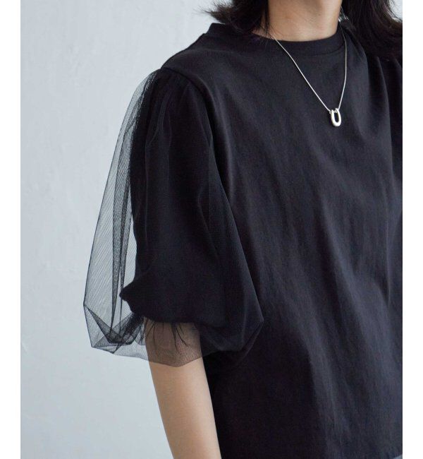 VENCE share style「チュールスリーブTシャツ」|Tシャツ・カットソー|
