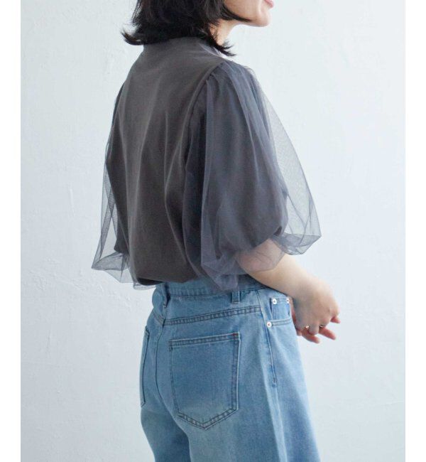 VENCE share style「チュールスリーブTシャツ」|Tシャツ・カットソー|