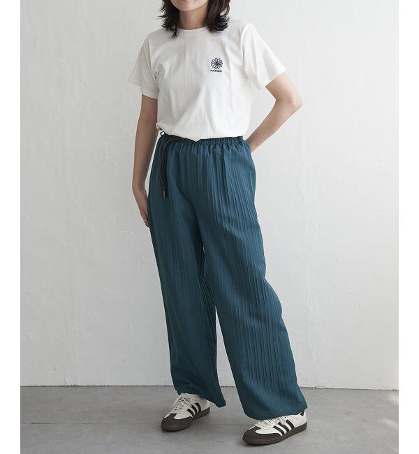 VENCE share style「楊柳ストライプベルト付きパンツ」|デニム|