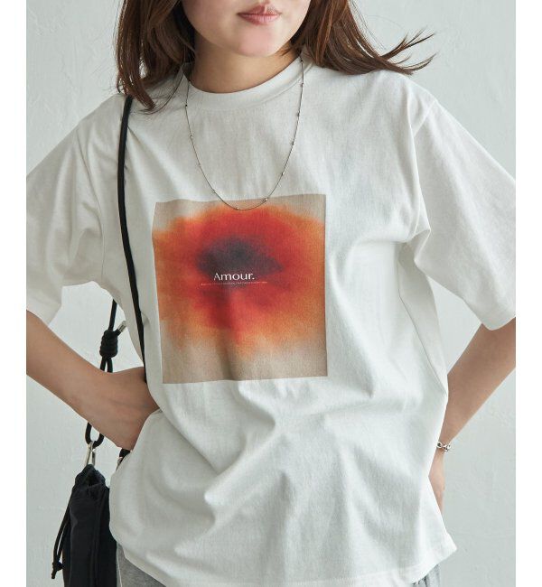 VENCE share style「【接触冷感／UVカット】天竺フラワープリントTシャツ」|Tシャツ・カットソー|