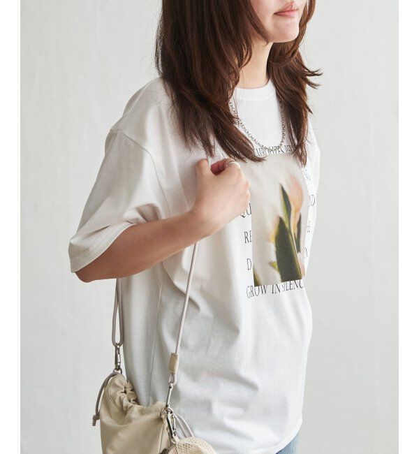 VENCE share style「【接触冷感／UVカット】Flower プリントTシャツ」|Tシャツ・カットソー|