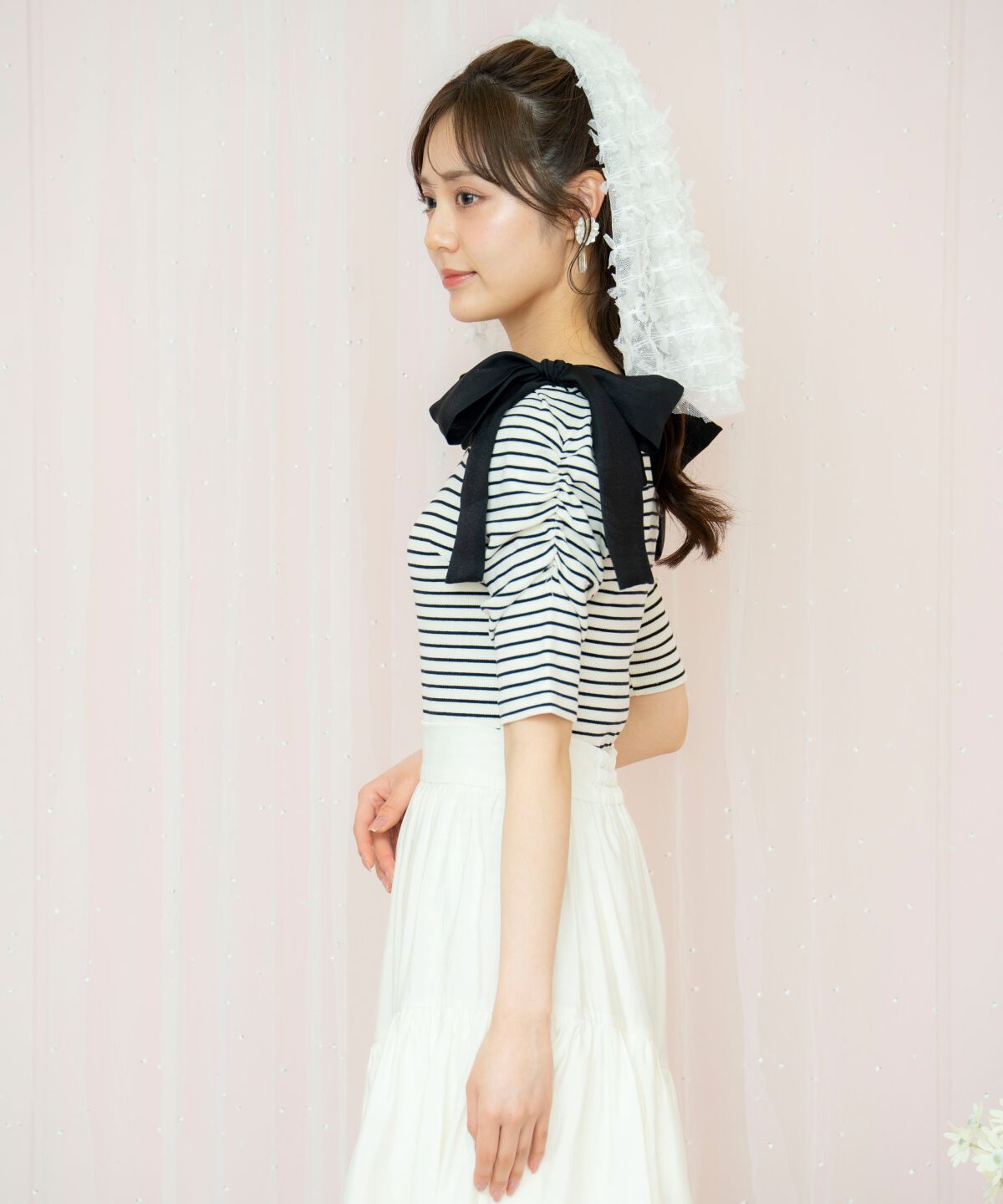 WILLSELECTION「ショルダーリボンパワショルトップス」|Tシャツ・カットソー|