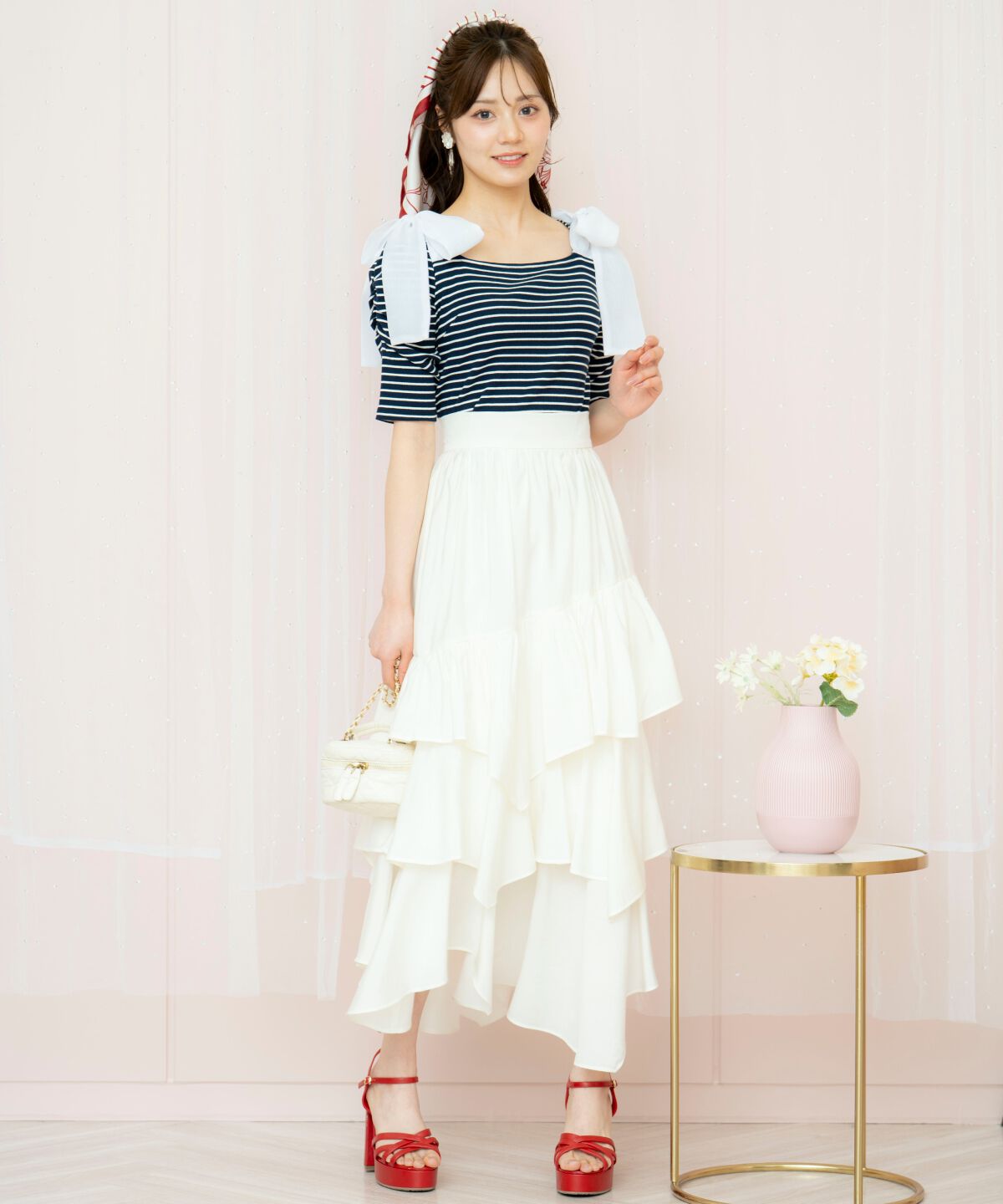 WILLSELECTION「ショルダーリボンパワショルトップス」|Tシャツ・カットソー|