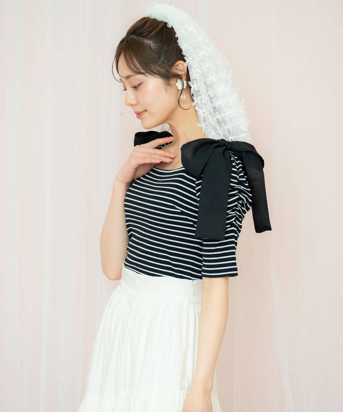 WILLSELECTION「ショルダーリボンパワショルトップス」|Tシャツ・カットソー|