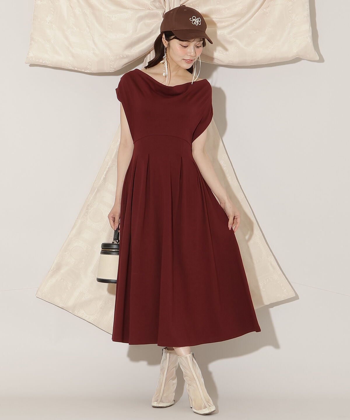 WILLSELECTION「２WAYドレープカットワンピース」|ワンピース|ボルドー