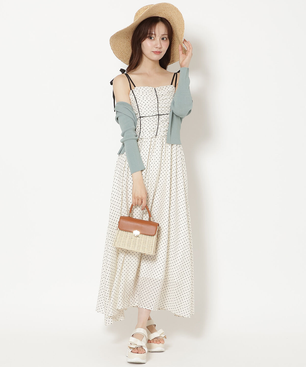 WILLSELECTION「リボンショルダーギャザーキャミワンピース」|ワンピース|