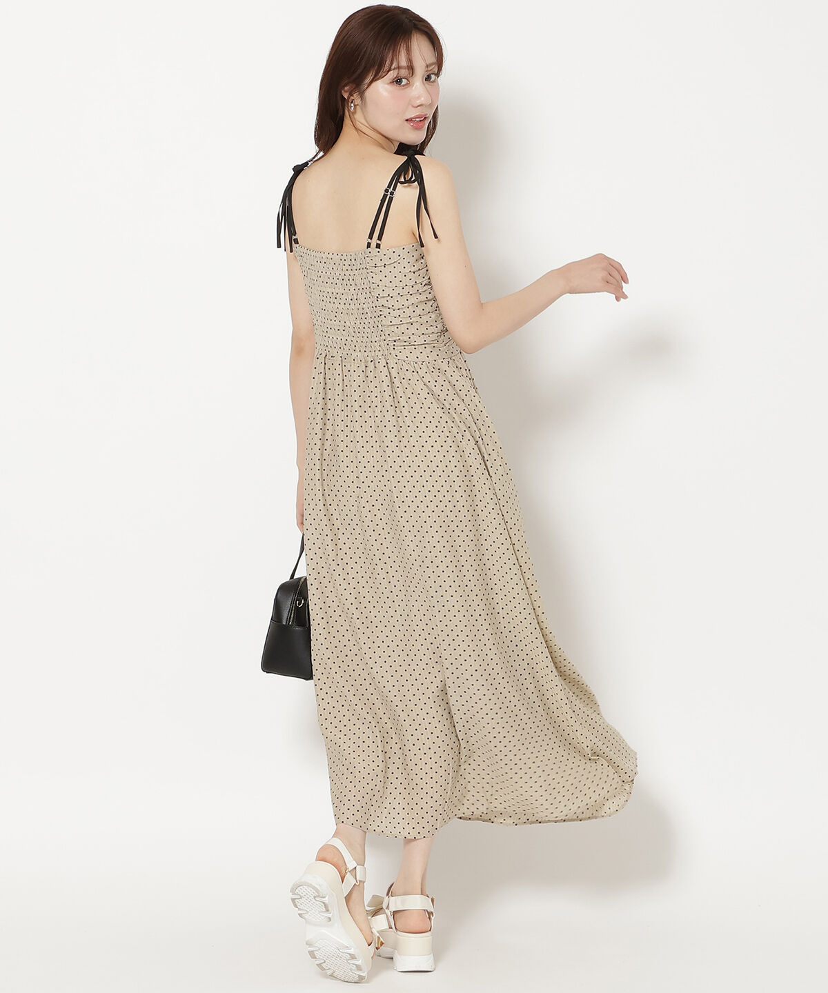 WILLSELECTION「リボンショルダーギャザーキャミワンピース」|ワンピース|