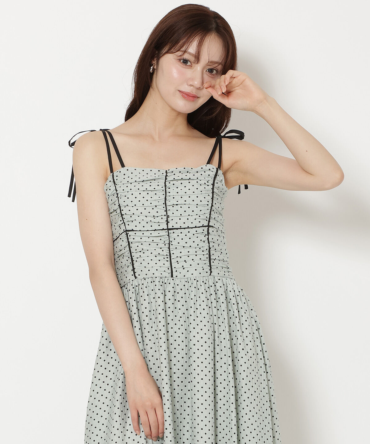 WILLSELECTION「リボンショルダーギャザーキャミワンピース」|ワンピース|