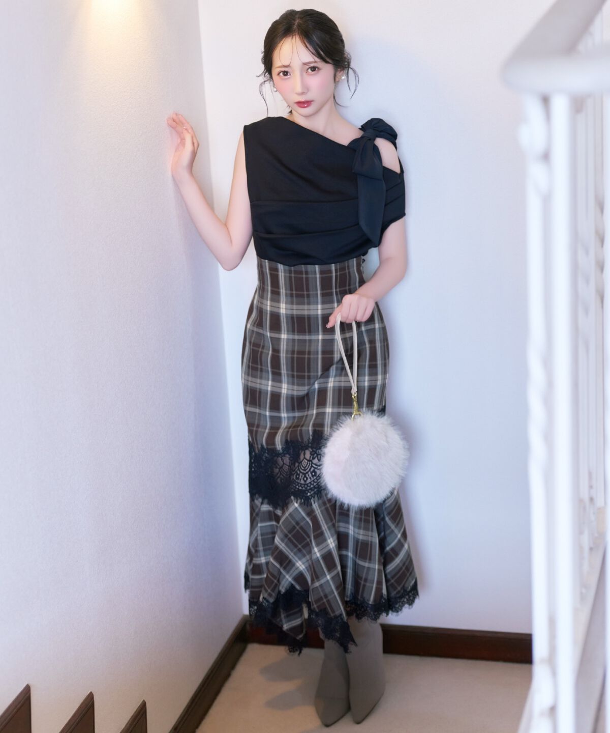WILLSELECTION「リボンショルダードレープカットトップス」|Tシャツ・カットソー|