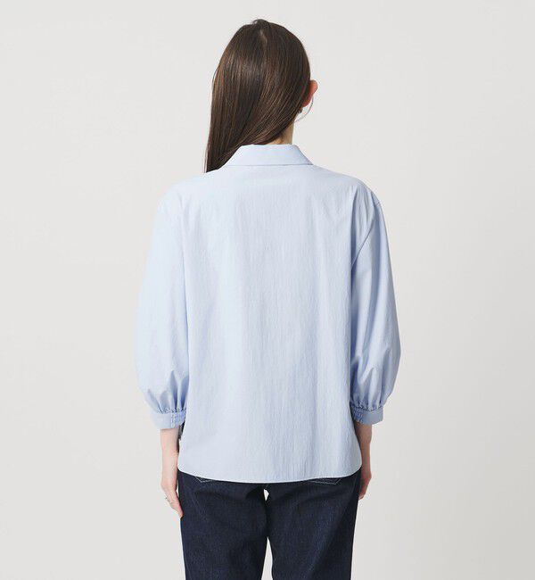 UNITED ARROWS「メロー フリル スキッパー パフ ブラウス ‐防しわ 吸水速乾 UVカット 遮熱性 接触冷感 ウォッシャブル‐」|シャツ・ブラウス|