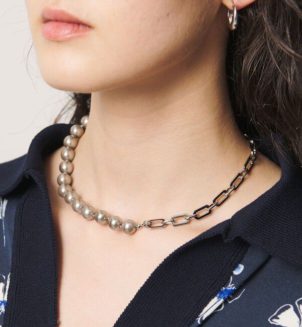 UNITED ARROWS「イミテーションパール&チェーン ネックレス」|ネックレス|MD.GRAY