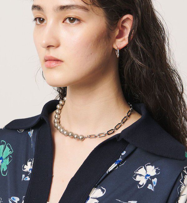 UNITED ARROWS「イミテーションパール&チェーン ネックレス」|ネックレス|