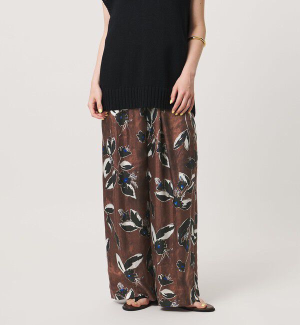 UNITED ARROWS「＜SACRA＞ペイント フローラ パンツ」|チノ|MD.BROWN