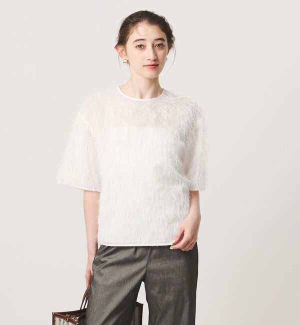 UNITED ARROWS「フリンジ Tシャツ ブラウス」|シャツ・ブラウス|WHITE