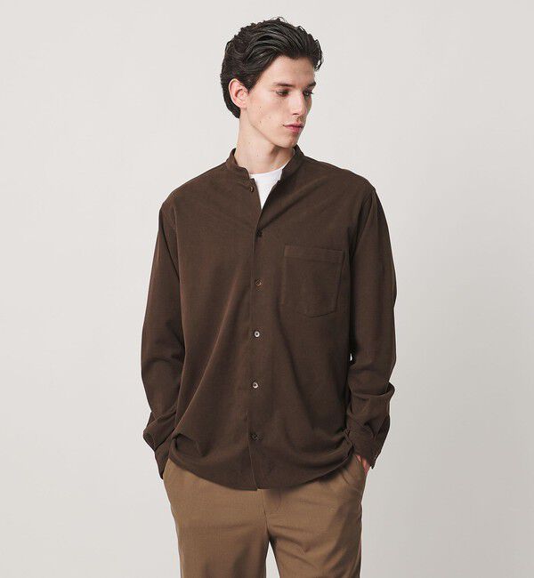 UNITED ARROWS「スエーディージャージ バンドカラーシャツ」|シャツ・ブラウス|