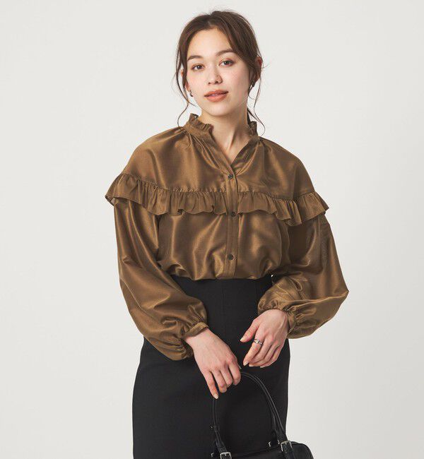 UNITED ARROWS green label relaxing「カールマイヤー ヨーク フリル ブラウス マシンウォッシャブル 通気性」|シャツ・ブラウス|MD.BROWN