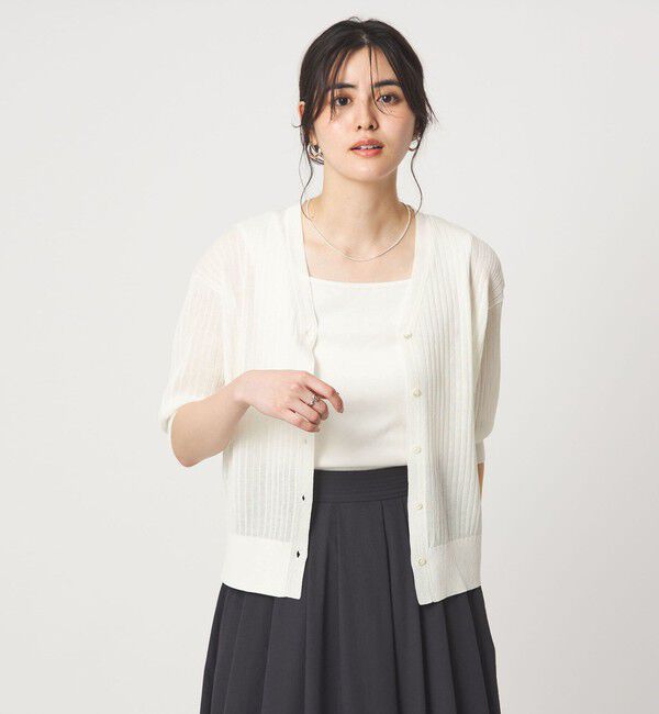 UNITED ARROWS green label relaxing「ブライトシアー Vネック ニット カーディガン」|カーディガン|