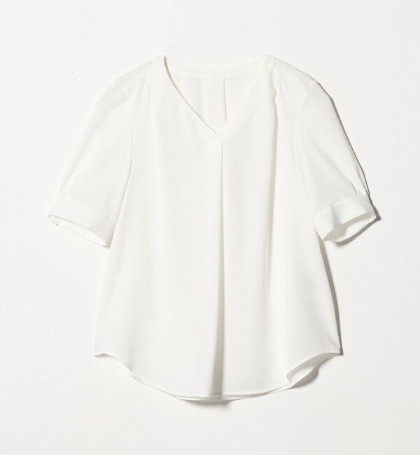 UNITED ARROWS green label relaxing「Vネック ショートスリーブ ブラウス マシンウォッシャブル 」|シャツ・ブラウス|
