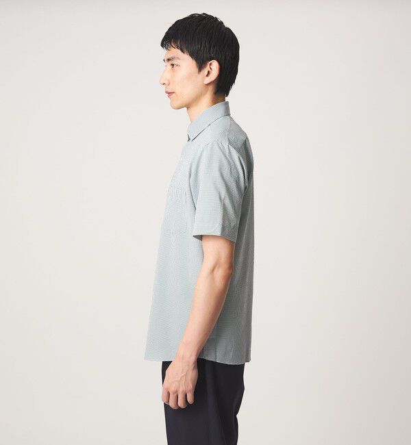 UNITED ARROWS green label relaxing「ポリエステル ラッカン ギンガムチェック スタンダード スナップ ボタンダウン 半袖 シャツ -ストレッチ・」|シャツ・ブラウス|